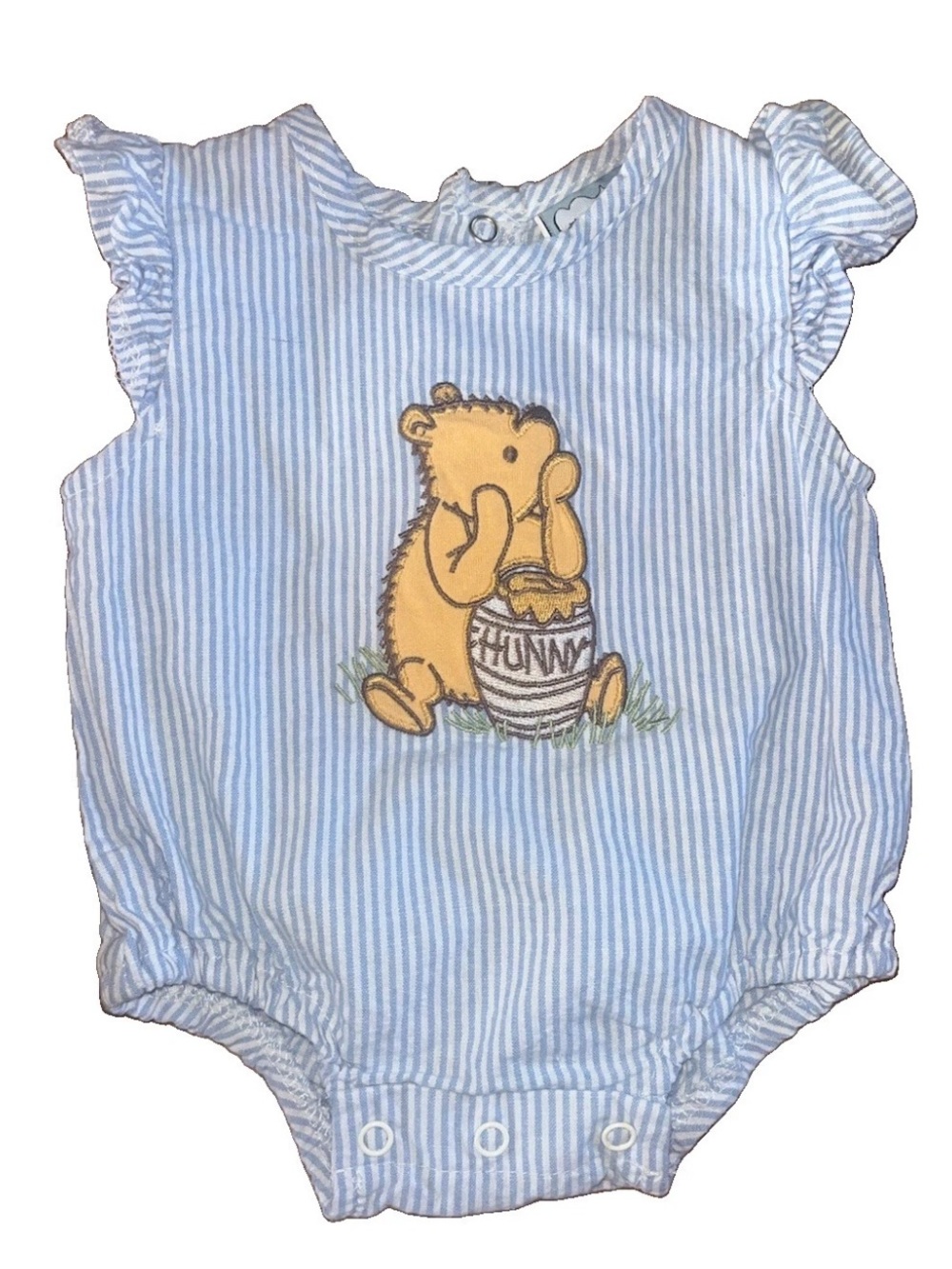 Three Sisters Smocked Winnie The Pooh Bubble Romper Size Newborn